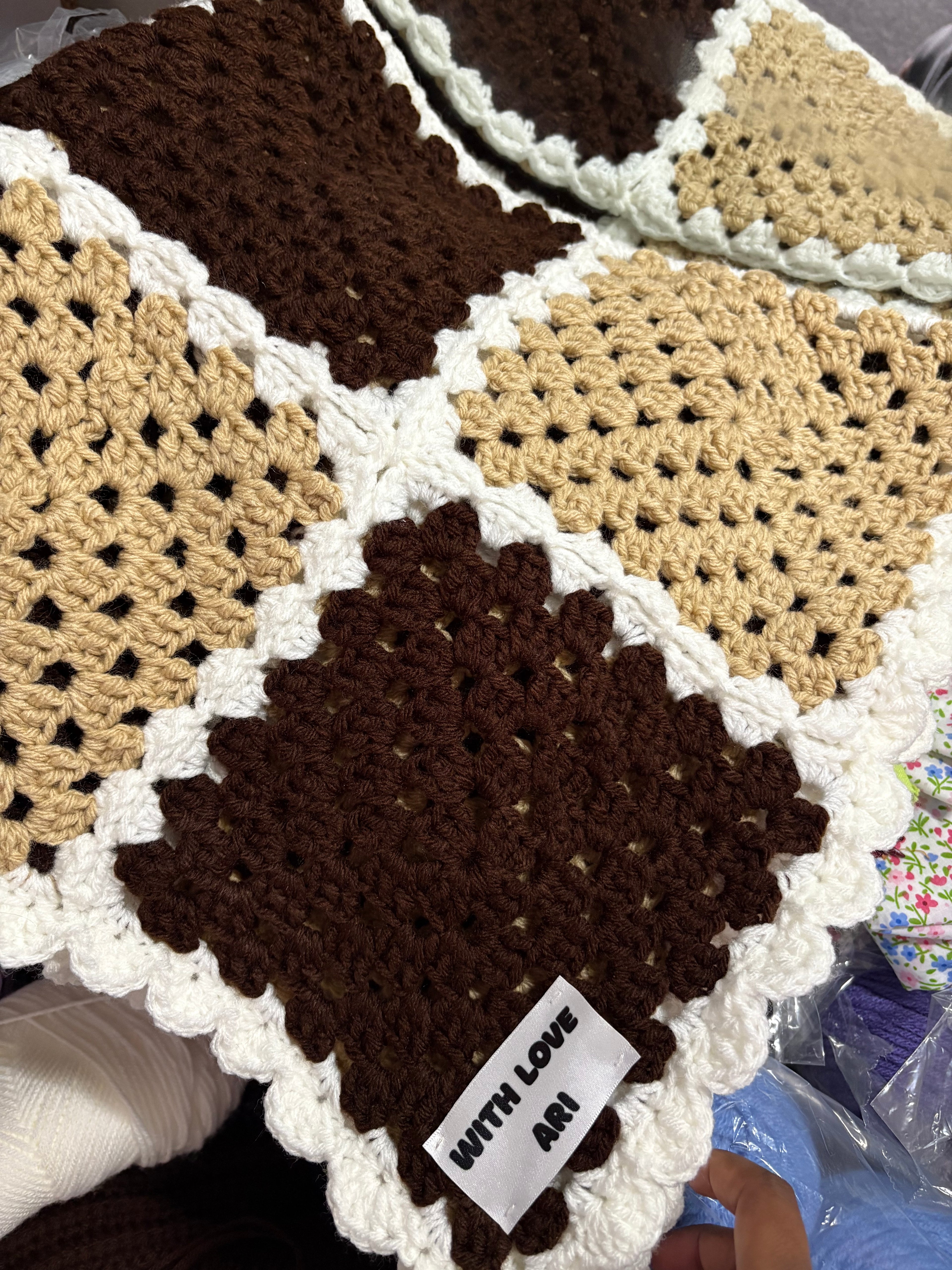 Granny square baby blanket