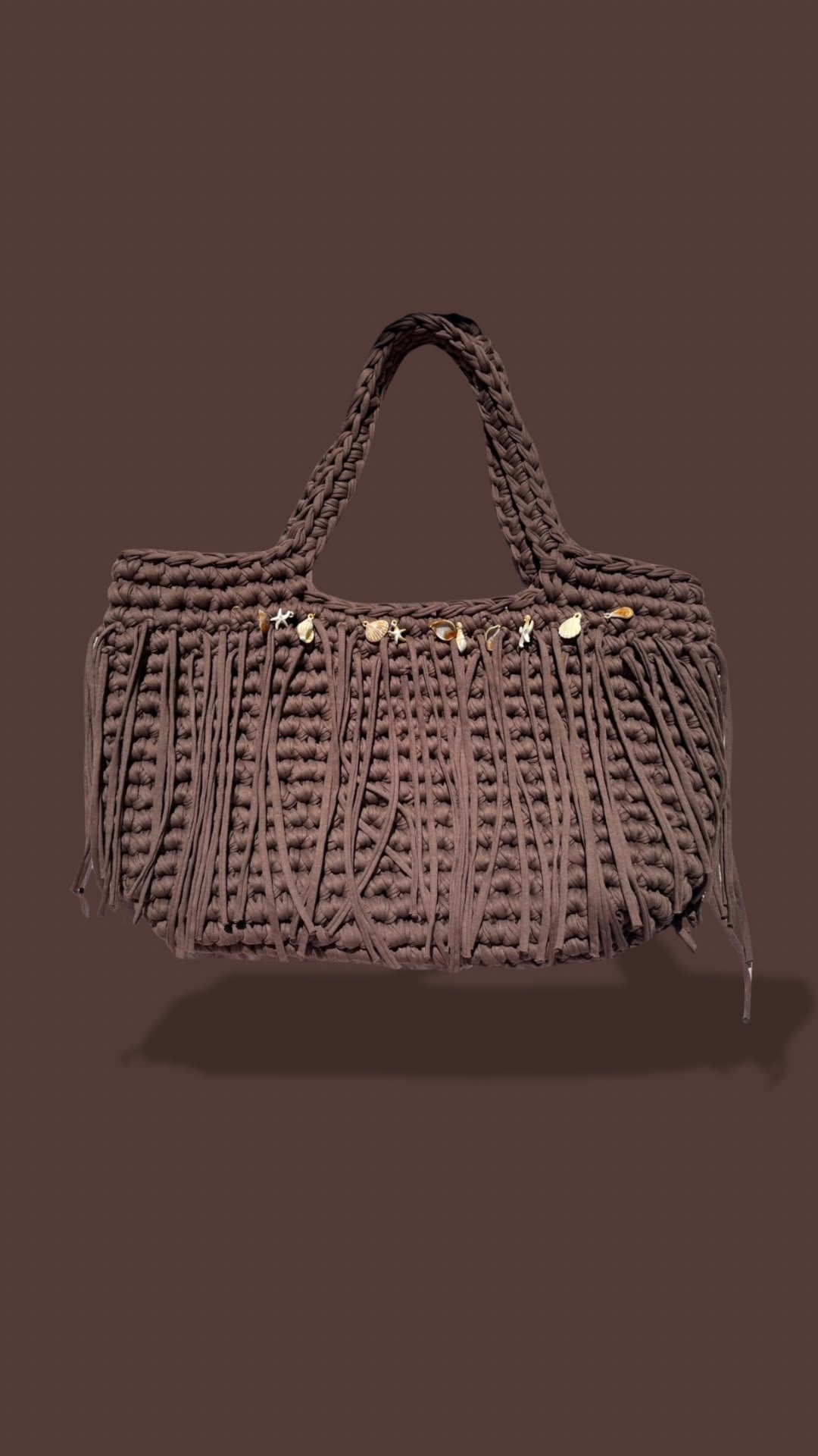 shell tassel beach bag