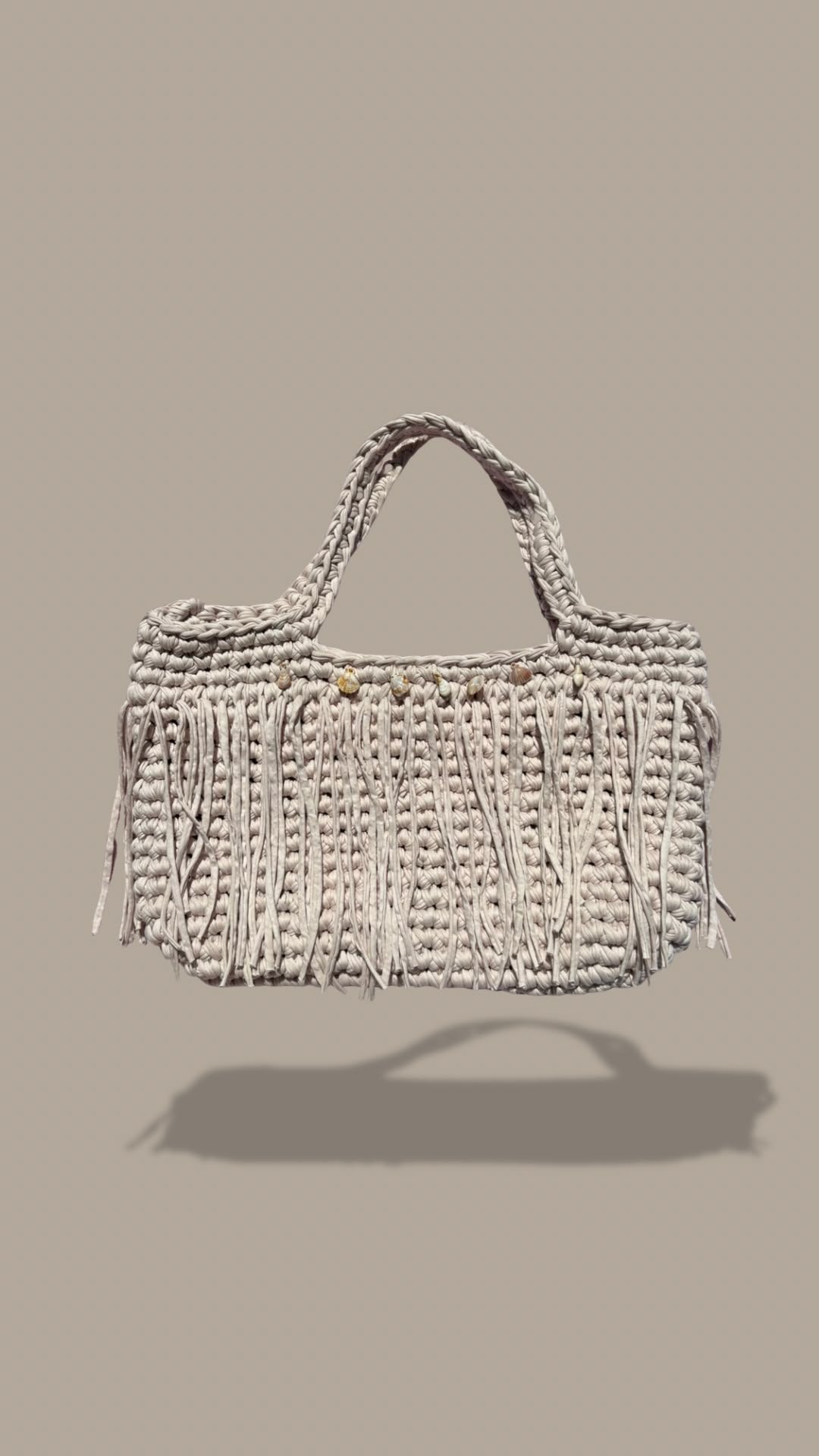 shell tassel beach bag