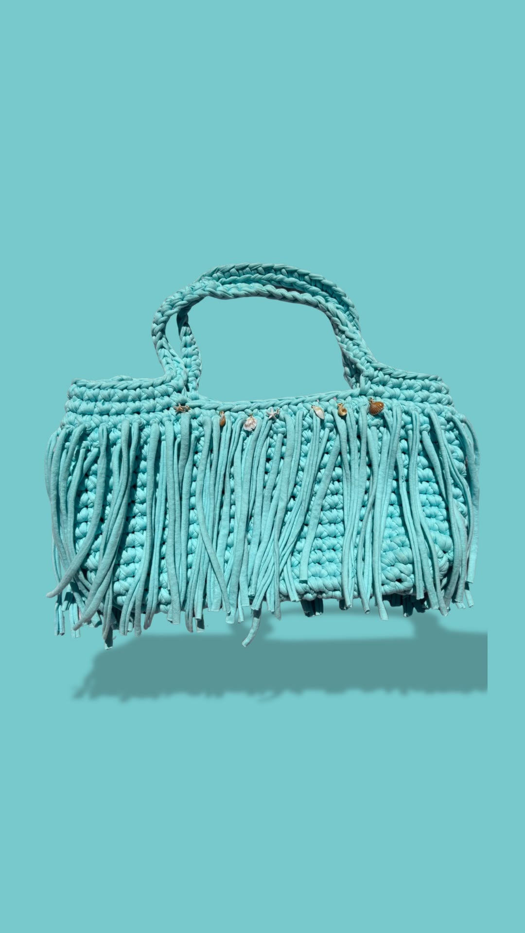 shell tassel beach bag